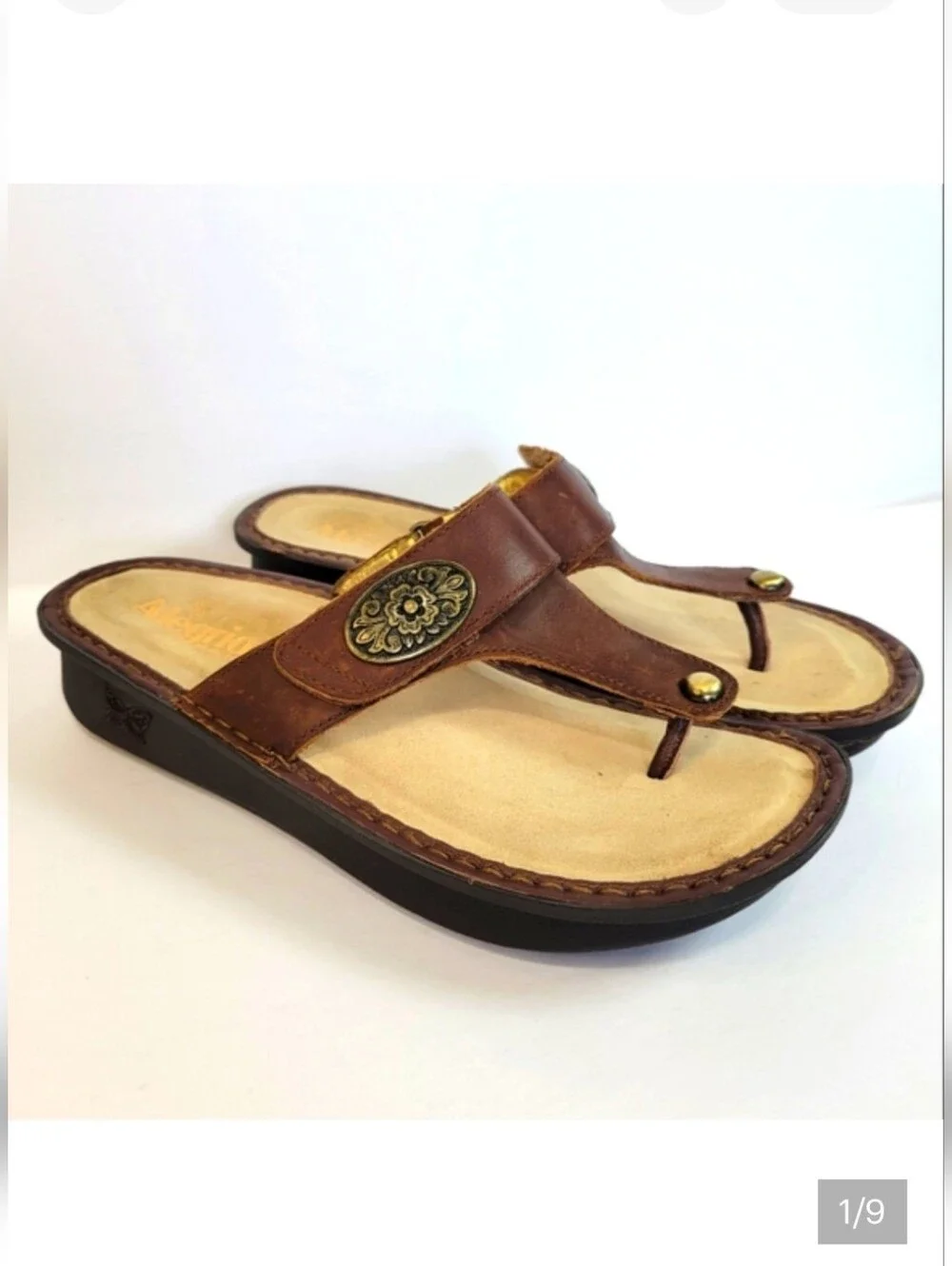 Alegria Carina Hickory Embellished South Western Boho Y2K Hippie Thong Sandal